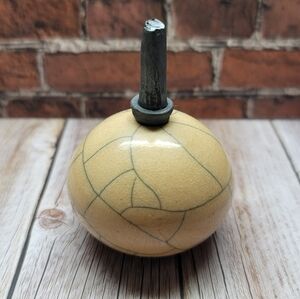 Handmade Squatty Raku Perfume Bottle